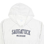CHAMPION REVERSE WEAVE Womens White Saugatuck Michigan Pullover Hoodie M Cotton