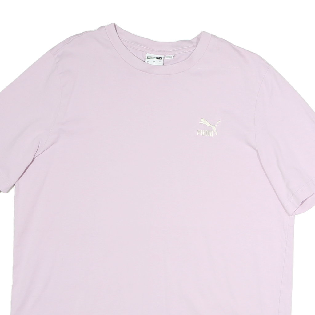 PUMA Womens Lilac Crew Neck Short Sleeve Classic Fit Cotton T-Shirt L