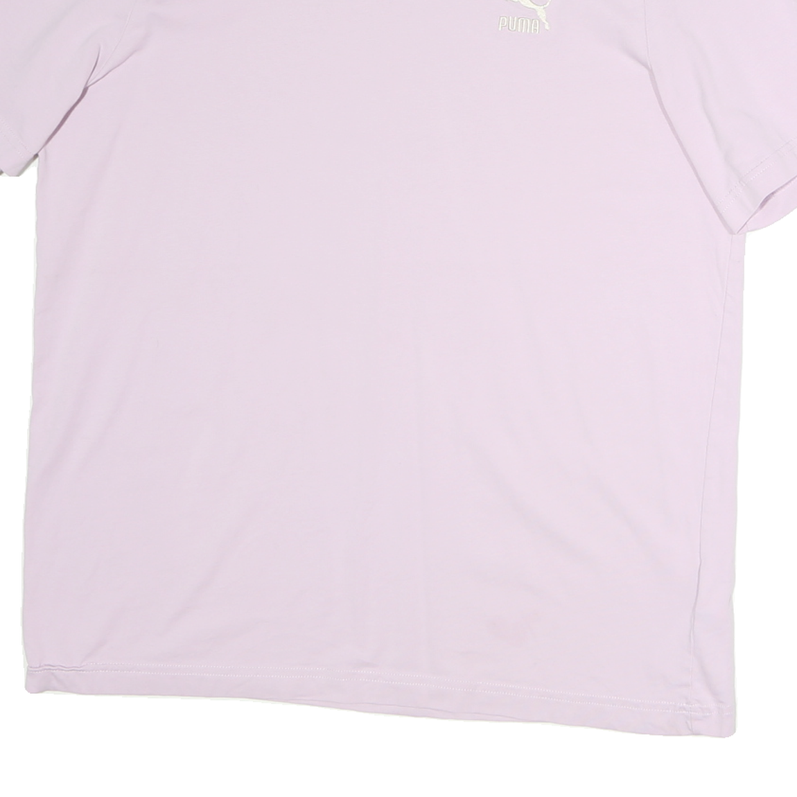 PUMA Womens Lilac Crew Neck Short Sleeve Classic Fit Cotton T-Shirt L