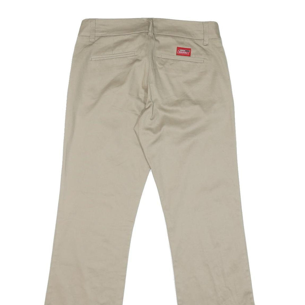 DICKIES Mens Regular Beige Cotton Blend Trousers W32 L32 Zip Closure Straight