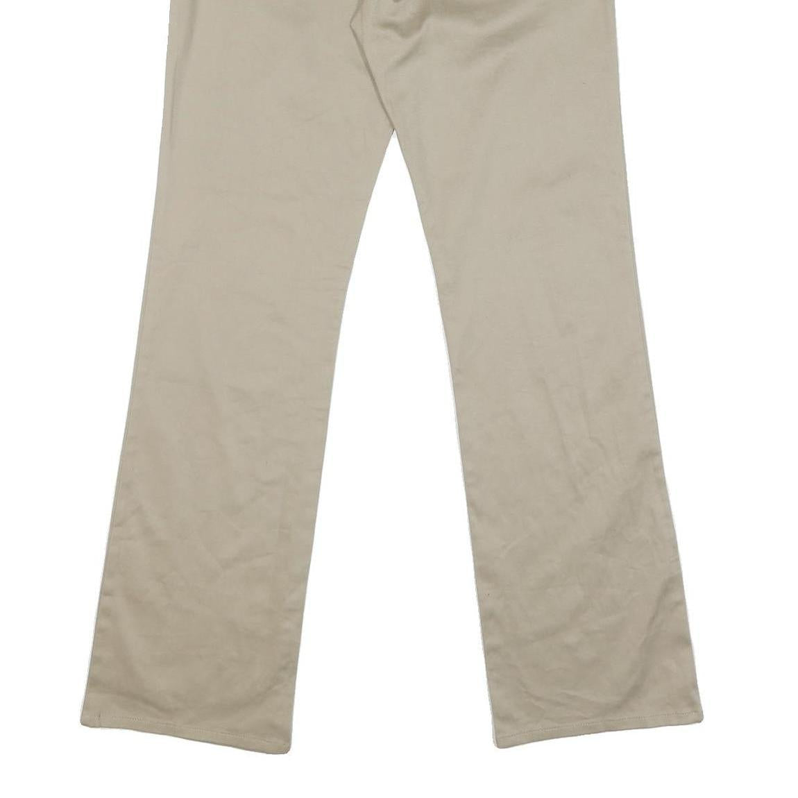 DICKIES Mens Regular Beige Cotton Blend Trousers W32 L32 Zip Closure Straight