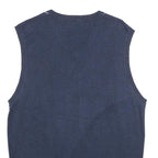 VAN HEUSEN Mens Blue & Grey Patterned Cotton Sleeveless V-Neck Jumper L