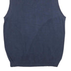 VAN HEUSEN Mens Blue & Grey Patterned Cotton Sleeveless V-Neck Jumper L