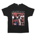 HANES Mens Black Smillz Graphic T-Shirt L Short Sleeve Crew Neck Casual Cotton