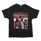HANES Mens Black Smillz Graphic T-Shirt L Short Sleeve Crew Neck Casual Cotton
