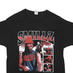 HANES Mens Black Smillz Graphic T-Shirt L Short Sleeve Crew Neck Casual Cotton
