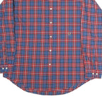 TOMMY HILFIGER Mens Red & Blue Check Shirt L Long Sleeve Button Down Cotton