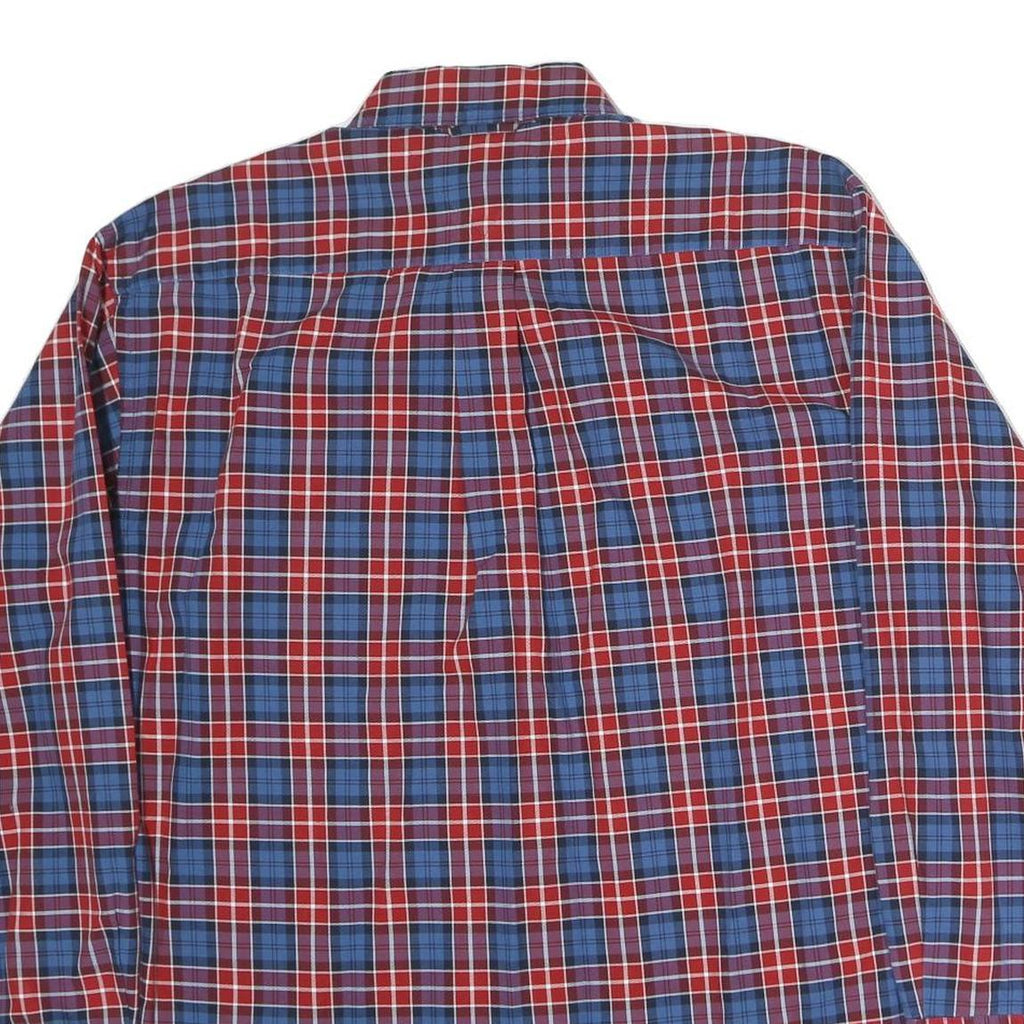 TOMMY HILFIGER Mens Red & Blue Check Shirt L Long Sleeve Button Down Cotton