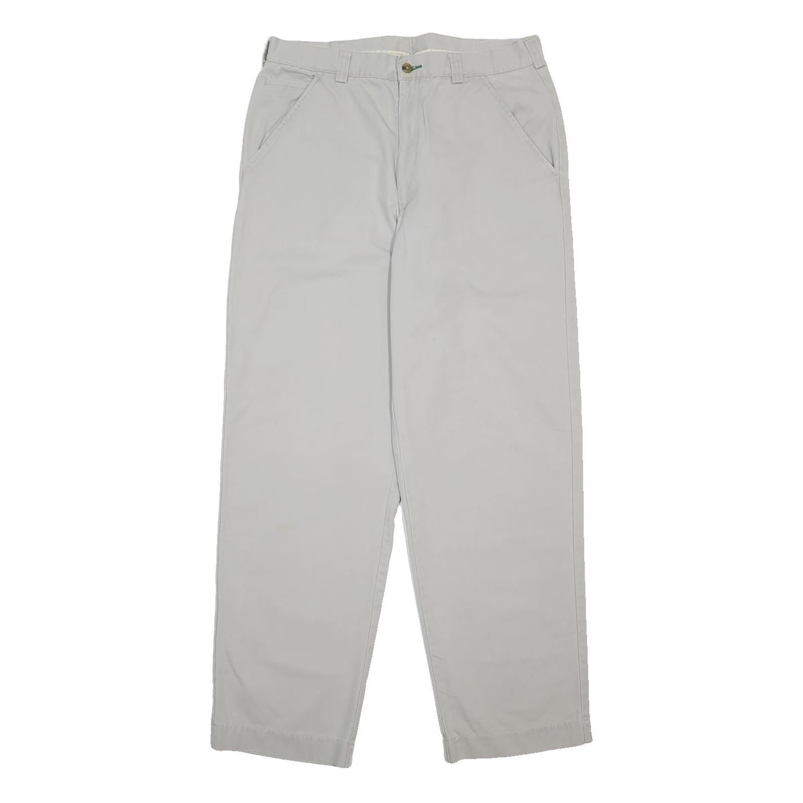 TOMMY HILFIGER Mens Cotton White Regular Straight Trousers W34 L32 Casual
