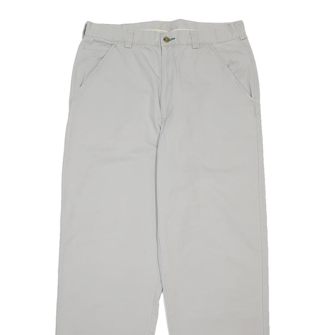 TOMMY HILFIGER Mens Cotton White Regular Straight Trousers W34 L32 Casual