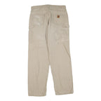 CARHARTT Mens Cotton Blend Beige Regular Fit Straight Leg Trousers W36 L34