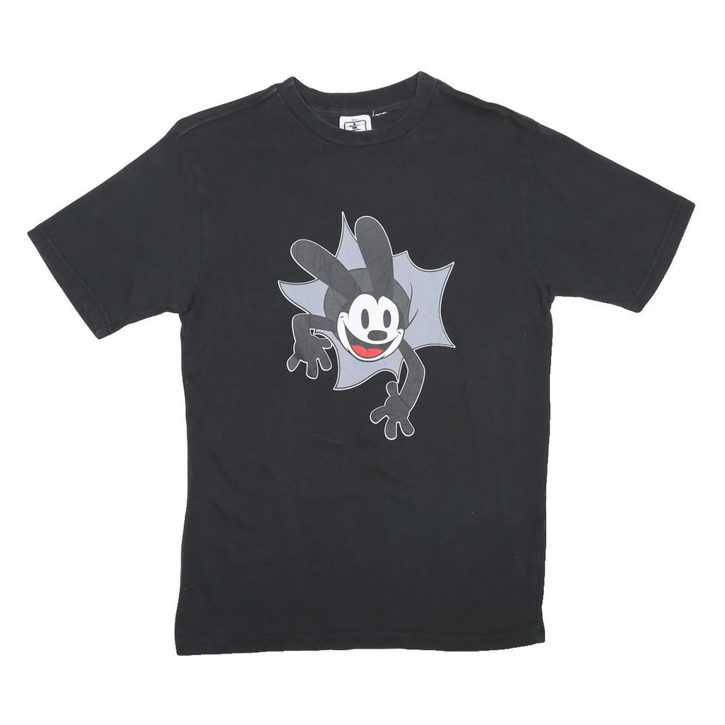 DISNEY Mens Black Graphic T-Shirt XS Short Sleeve Crew Neck Cartoon Print