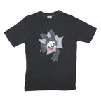 DISNEY Mens Black Graphic T-Shirt XS Short Sleeve Crew Neck Cartoon Print