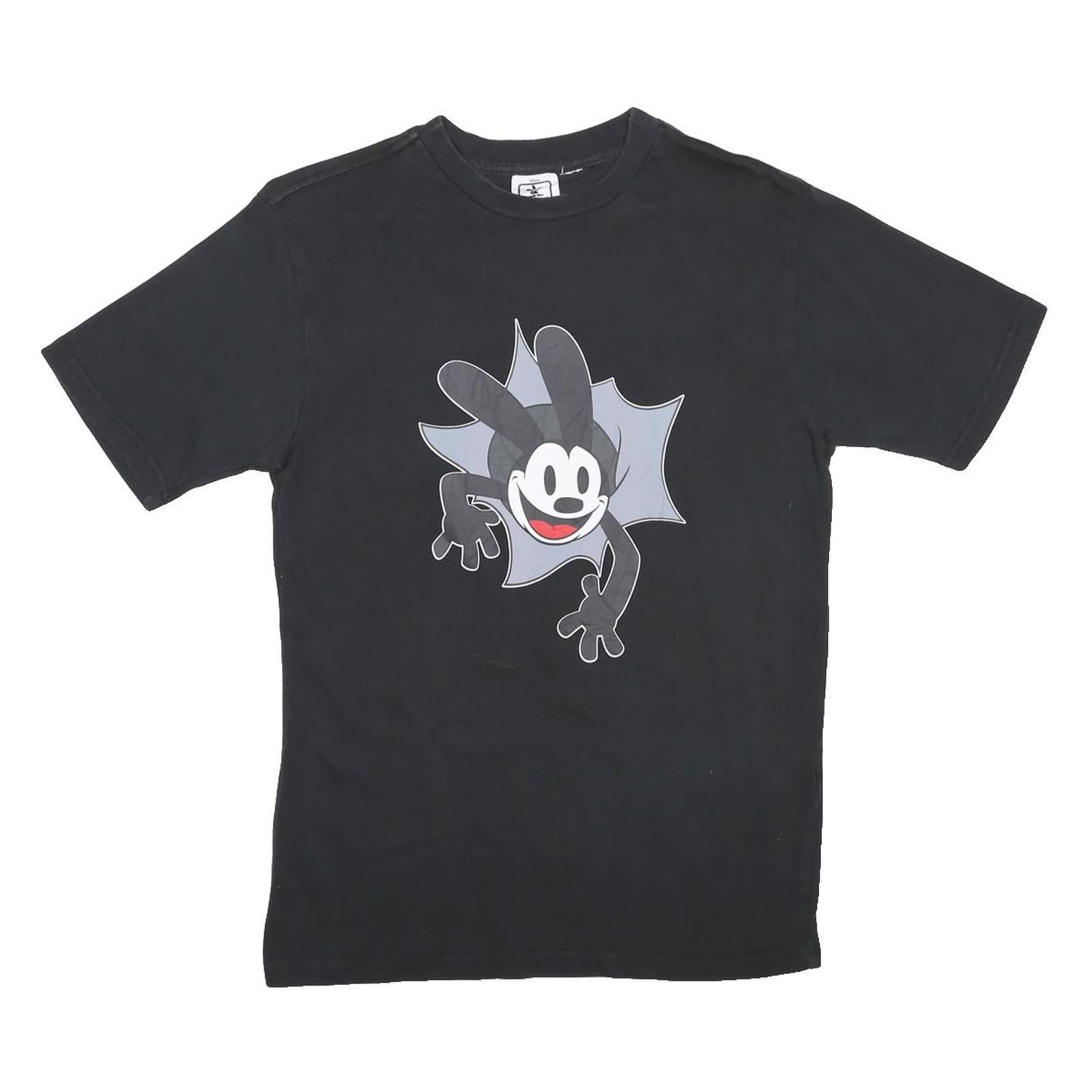 DISNEY Mens Black Graphic T-Shirt XS Short Sleeve Crew Neck Cartoon Print