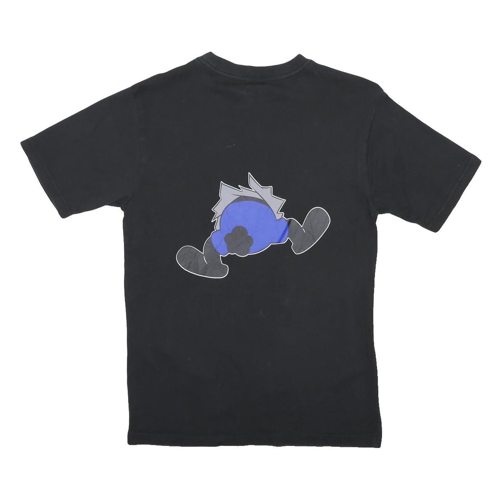 DISNEY Mens Black Graphic T-Shirt XS Short Sleeve Crew Neck Cartoon Print
