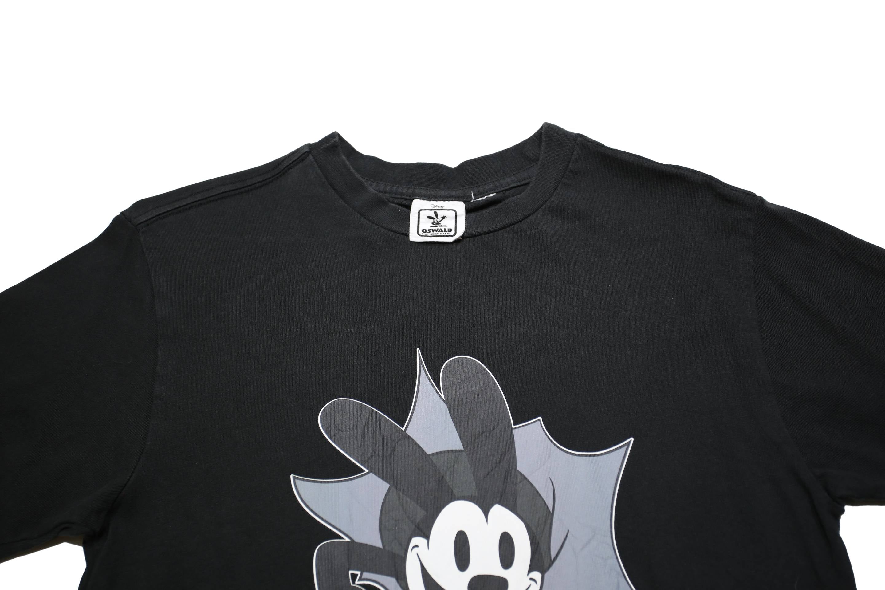 DISNEY Mens Black Graphic T-Shirt XS Short Sleeve Crew Neck Cartoon Print