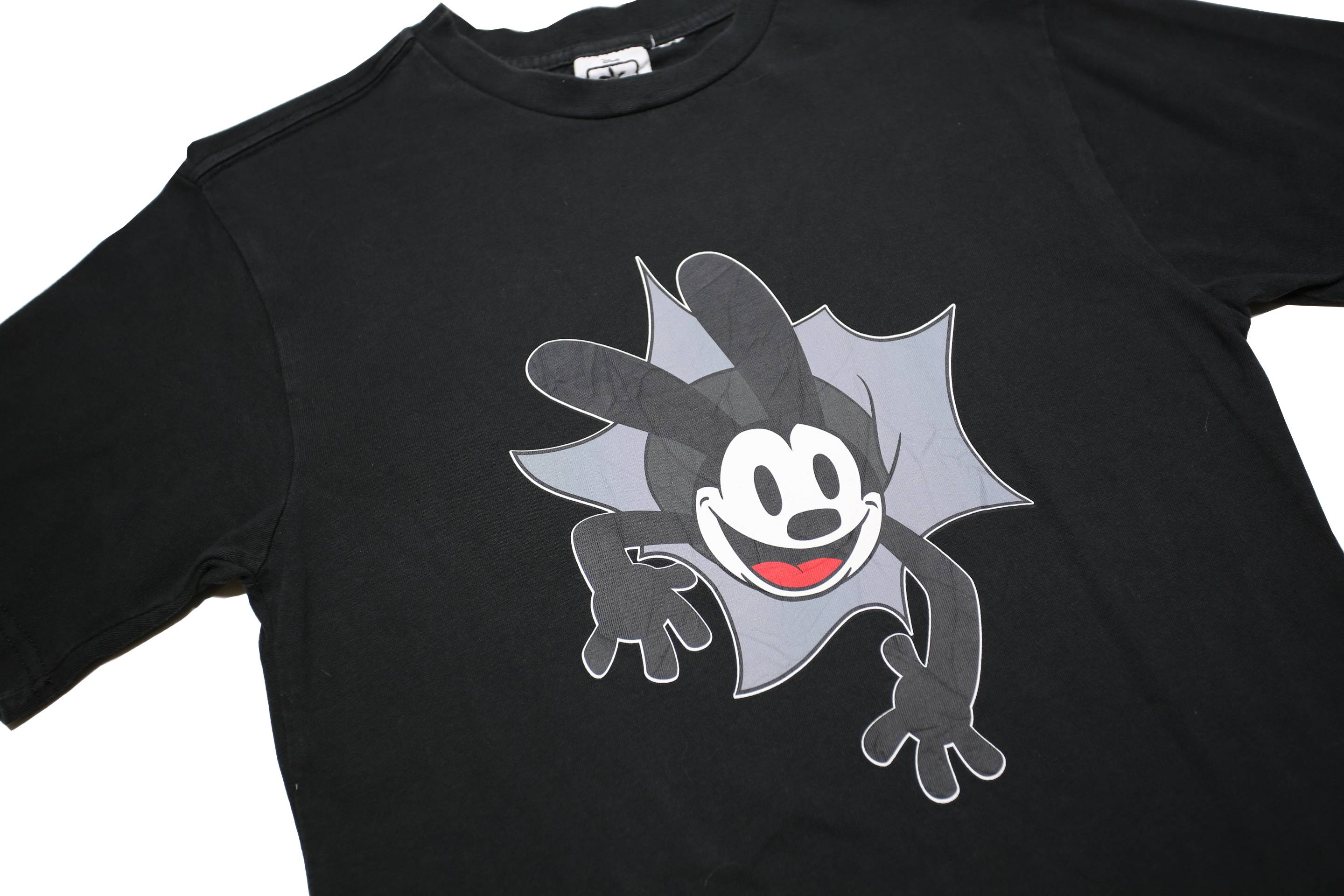 DISNEY Mens Black Graphic T-Shirt XS Short Sleeve Crew Neck Cartoon Print