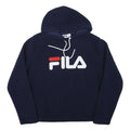 FILA Womens Navy Hoodie 2XL Polyester Blend Pullover Logo Sweatshirt