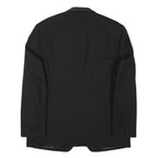 MORGAN Mens Black Wool Blend Shawl Collar Jacket L Woven Formal Button Closure