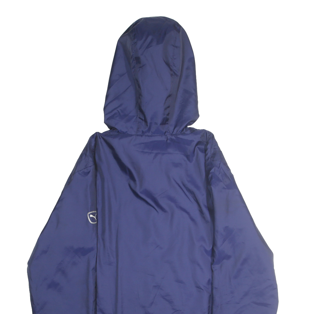 PUMA Mens Blue & Red Hooded Jacket M Polyester Zip Casual Sports Windbreaker