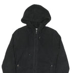 ADIDAS Womens Black Hoodie Jacket L Polyester Blend Plain Zip Casual Sportswear