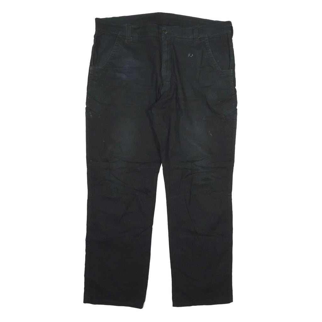 DICKIES Mens Regular Black Cotton Blend Trousers W40 L31 Workwear Zip Closure