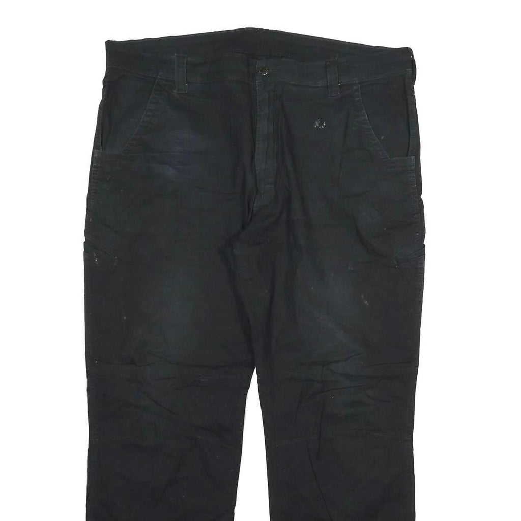 DICKIES Mens Regular Black Cotton Blend Trousers W40 L31 Workwear Zip Closure