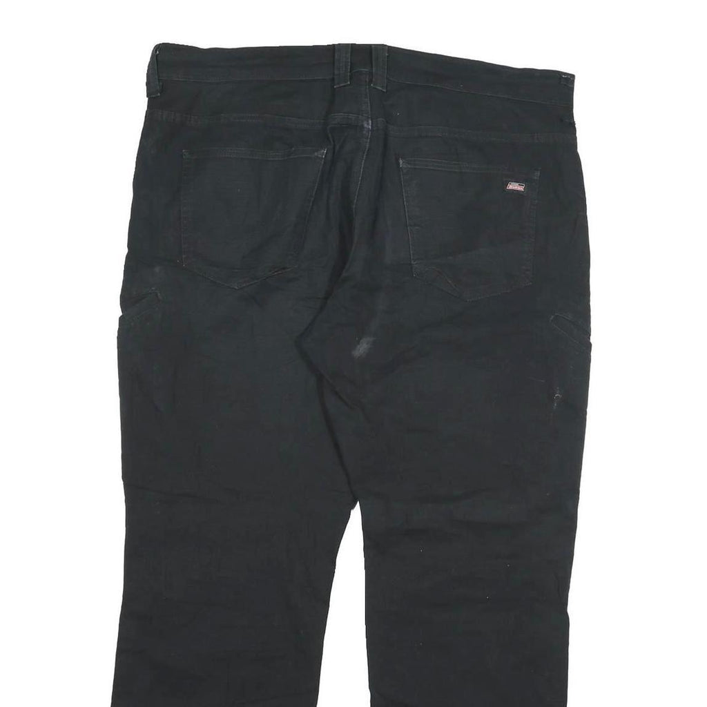 DICKIES Mens Regular Black Cotton Blend Trousers W40 L31 Workwear Zip Closure