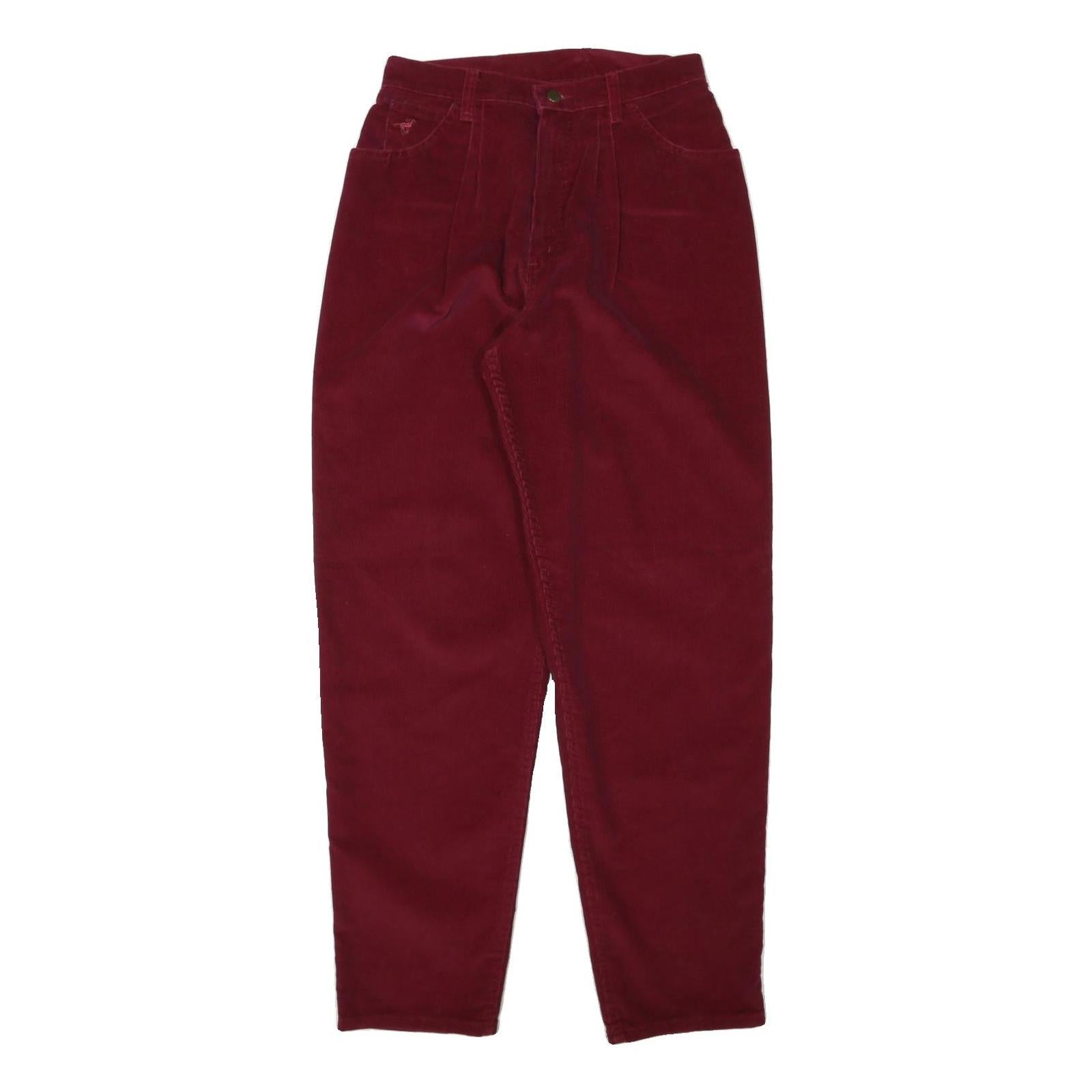 WRANGLER Womens Cotton Blend Wine Relaxed Tapered Trousers W28 L32