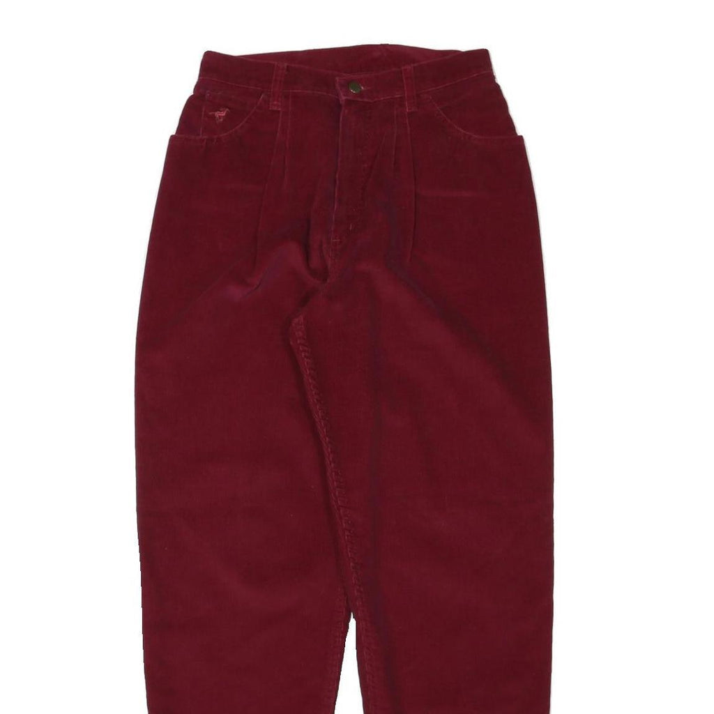 WRANGLER Womens Cotton Blend Wine Relaxed Tapered Trousers W28 L32