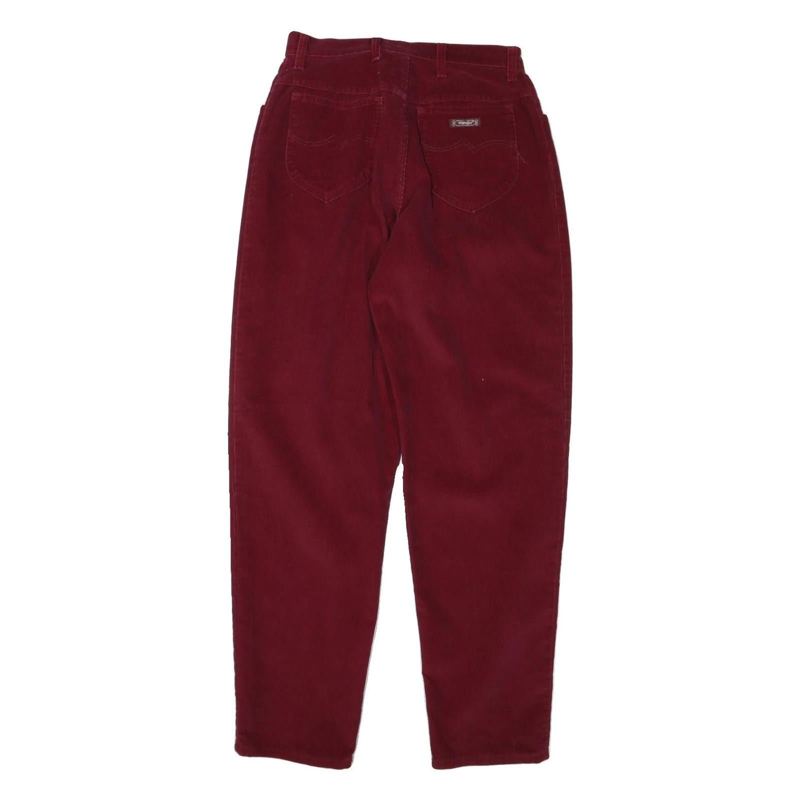 WRANGLER Womens Cotton Blend Wine Relaxed Tapered Trousers W28 L32