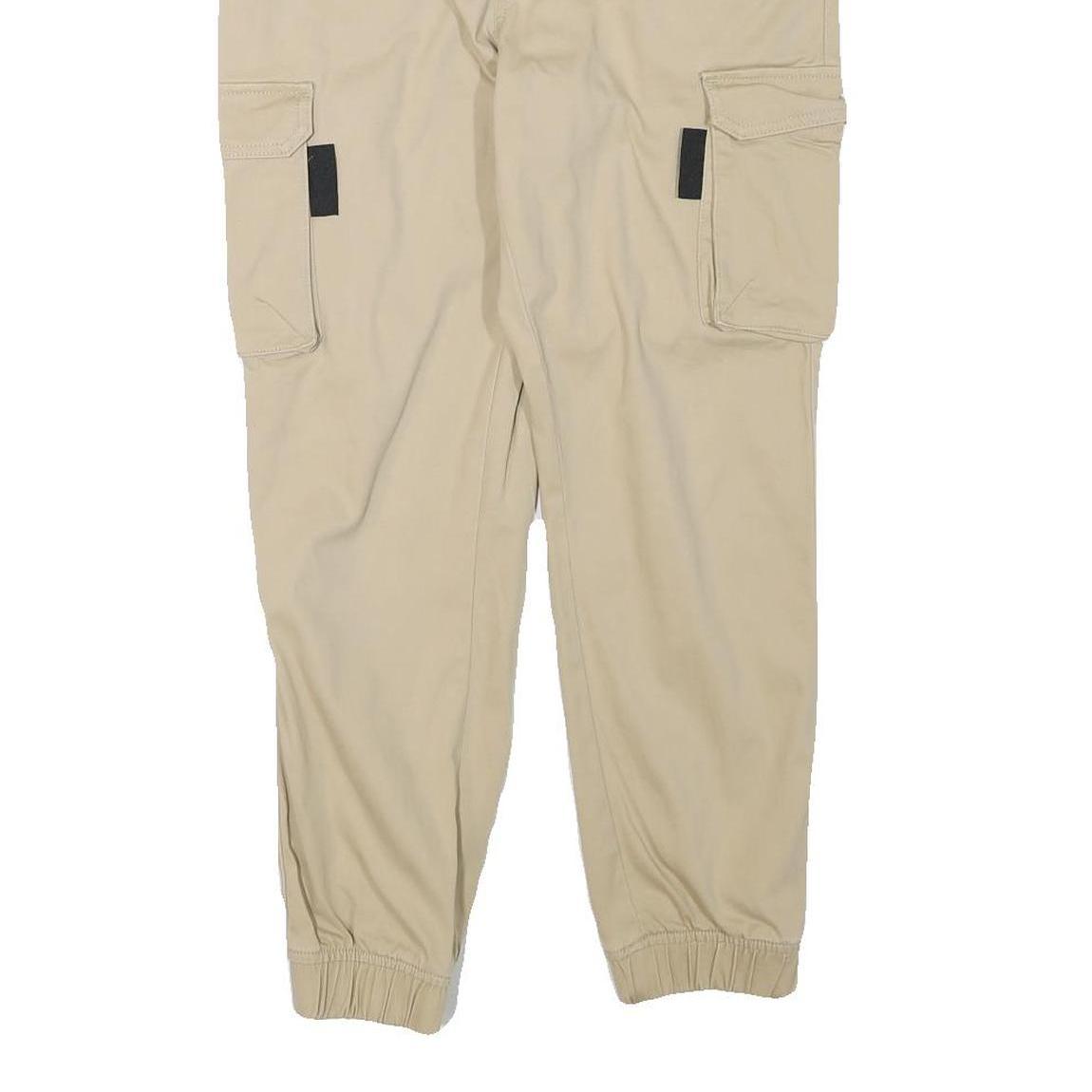 FB SISTER Womens Beige Relaxed Cargo Trousers W29 L27 Cotton Blend Zip