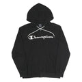 CHAMPION Mens Black Full Zip S Cotton Blend Hoodie Sweatshirt Casual Wear