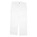 DICKIES Mens White Cotton Blend Regular Straight Trousers W34 L29 Workwear Zip