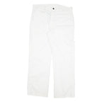 DICKIES Mens White Cotton Blend Regular Straight Trousers W34 L29 Workwear Zip