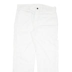DICKIES Mens White Cotton Blend Regular Straight Trousers W34 L29 Workwear Zip