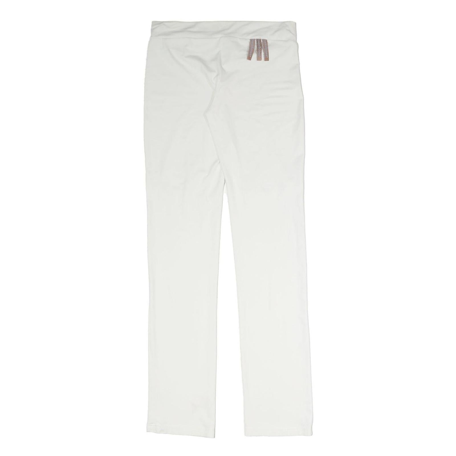 COAST Womens Joggers White L W30 L32 Slim Straight Polyester Blend Casual Wear