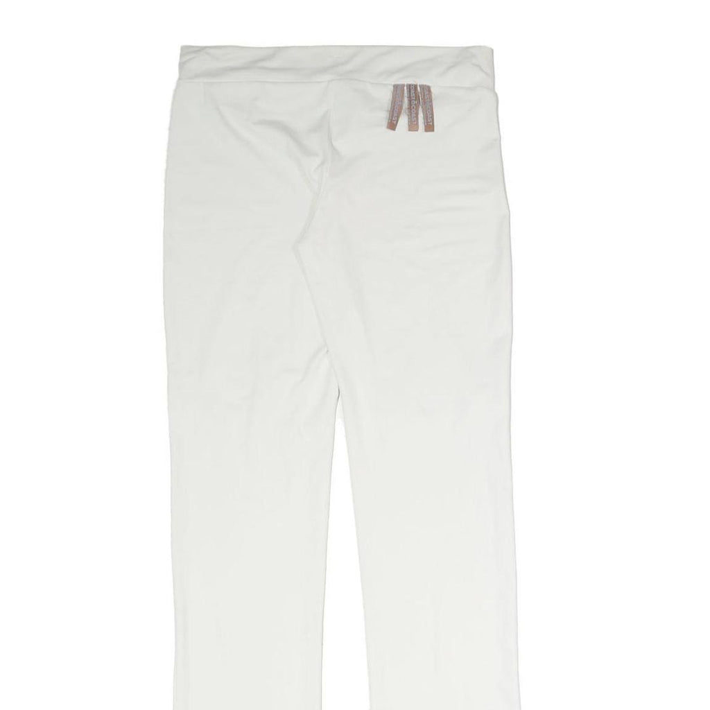 COAST Womens Joggers White L W30 L32 Slim Straight Polyester Blend Casual Wear