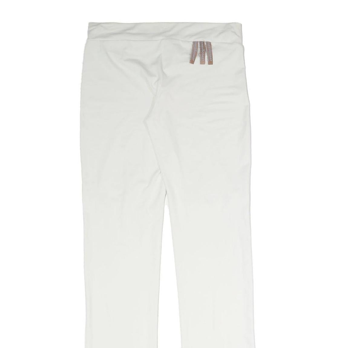 COAST Womens Joggers White L W30 L32 Slim Straight Polyester Blend Casual Wear
