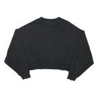 NIKE Womens Black Crew Neck XS Cotton Blend Sweatshirt Pullover Crop Top