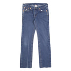 TRUE RELIGION Womens Slim Blue Denim Jeans W29 L29 Zip Pockets Classic Fit