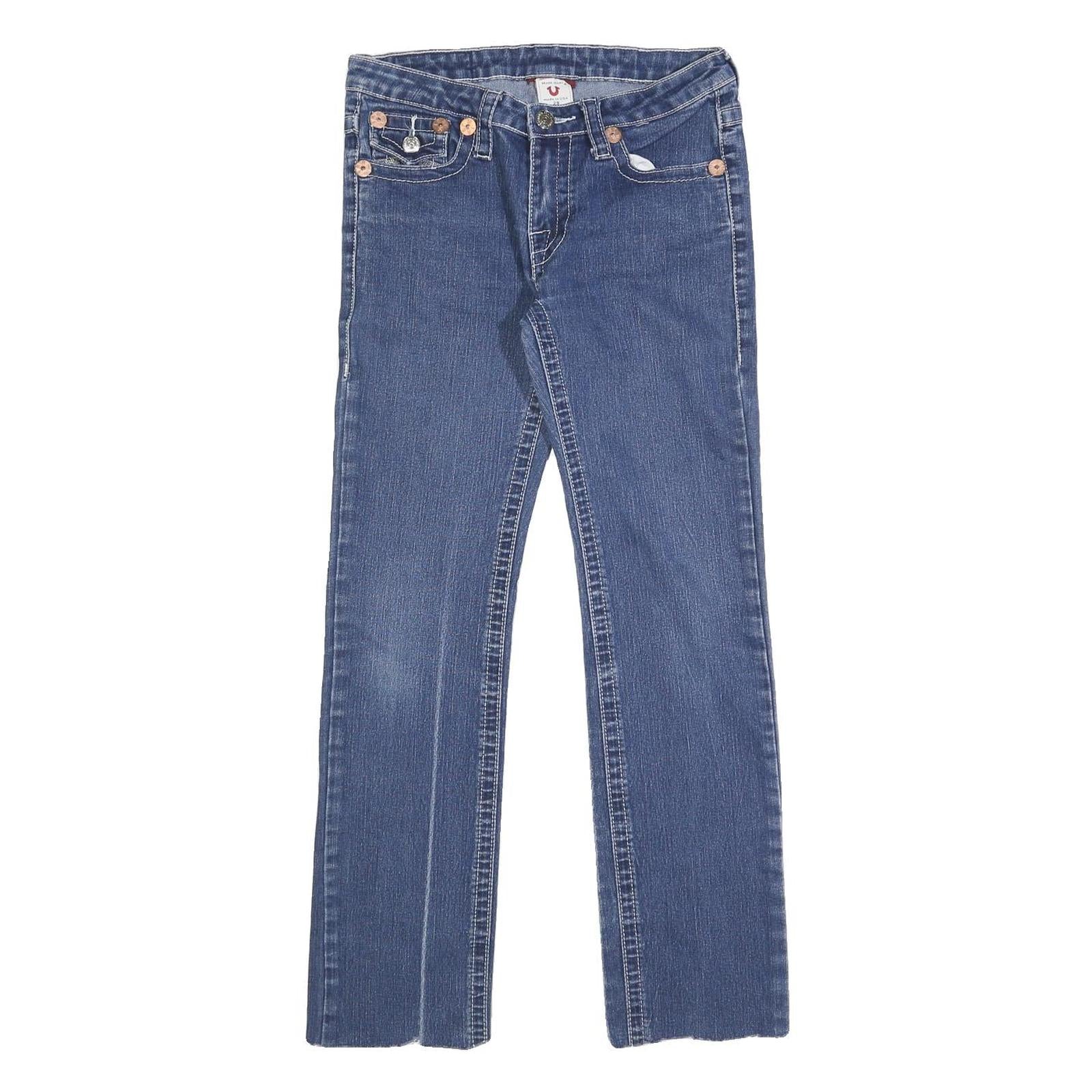 TRUE RELIGION Womens Slim Blue Denim Jeans W29 L29 Zip Pockets Classic Fit