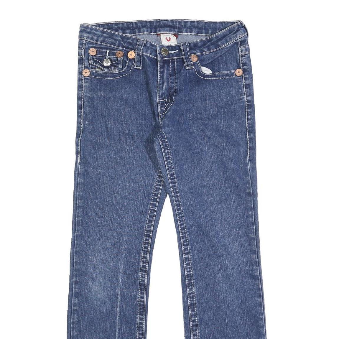 TRUE RELIGION Womens Slim Blue Denim Jeans W29 L29 Zip Pockets Classic Fit