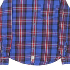TIMBERLAND Mens Blue & Maroon Check Shirt XS Long Sleeve Casual Cotton Blend