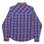 TIMBERLAND Mens Blue & Maroon Check Shirt XS Long Sleeve Casual Cotton Blend
