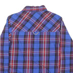 TIMBERLAND Mens Blue & Maroon Check Shirt XS Long Sleeve Casual Cotton Blend