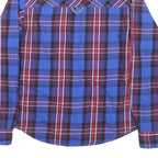 TIMBERLAND Mens Blue & Maroon Check Shirt XS Long Sleeve Casual Cotton Blend