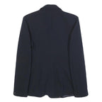 TOMMY HILFIGER Womens Black Classic Jacket UK 8 Polyester Blend Button Plain