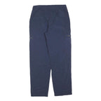 GREENVILLAGE Womens Regular Navy Blue Trousers W32 L32 Zip Pocketed Polyester