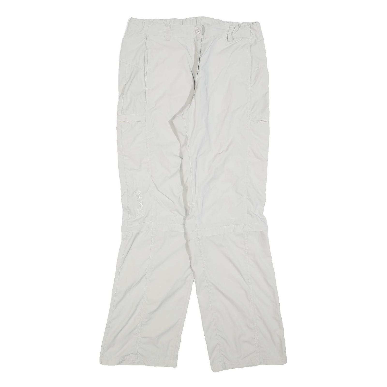 TREVOLUTION Mens Regular Fit Beige Polyester Blend Zip Trousers W32 L32 Casual